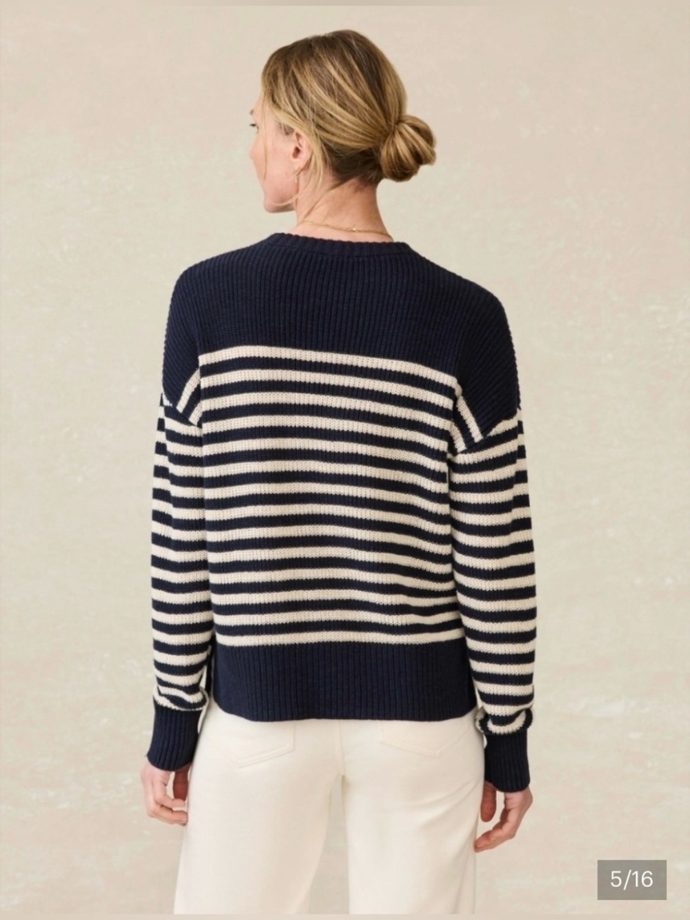 Miramar Linen Crewneck in Lighthouse Point - Picture 5 of 9
